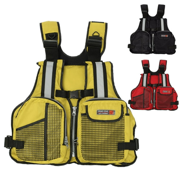 Alomejor Fishing Safety Life Jacket Multi Pockets Mesh Design Fishing Vest for Fishing Sailing